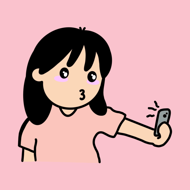 cute little selfie girl by stickersnesia