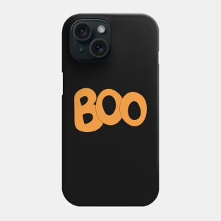 BOO text art in orange bubble letters Phone Case