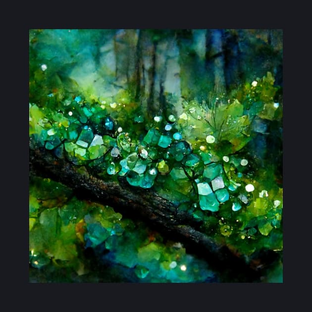 Mystical Magic Forest Emerald Green by Moon Art