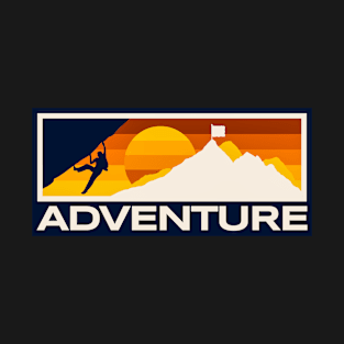 Adventure Retro Sunset Art Climber T-Shirt