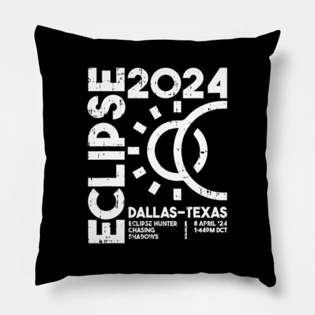 Dallas Texas Total Solar Eclipse April 8 2024 Totality Pillow by Diana-Arts-C