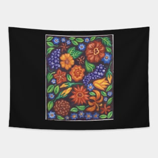 Mosaic Flowers Tapestry