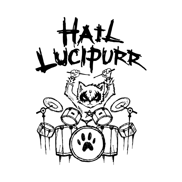 Hail Lucipurr Heavy Metal Satan Cats Guitar Playing Cat Gift by TellingTales