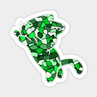 Cat Jewel Art - Stay Pawsitive (green) Magnet