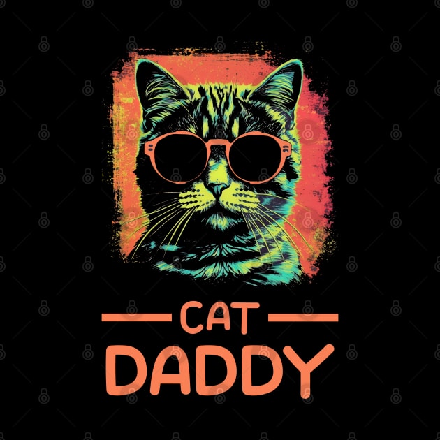 Retro Cat Daddy 80s 90S Style Cat Retro Cat Sunglasses by Happy Shirt