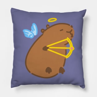 Cupid Capybara Shooting Arrow to Lovers Pillow