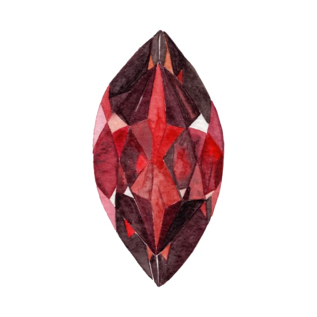 Marquit Cut Garnet by Elizabeth Weglein Art