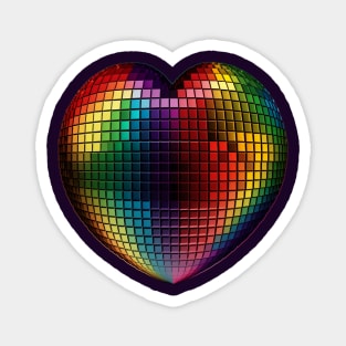 Puffy Rainbow Heart Mosaic Magnet