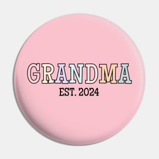Grandma Est 2024, New Grandmother, Grandma Reveal Pin