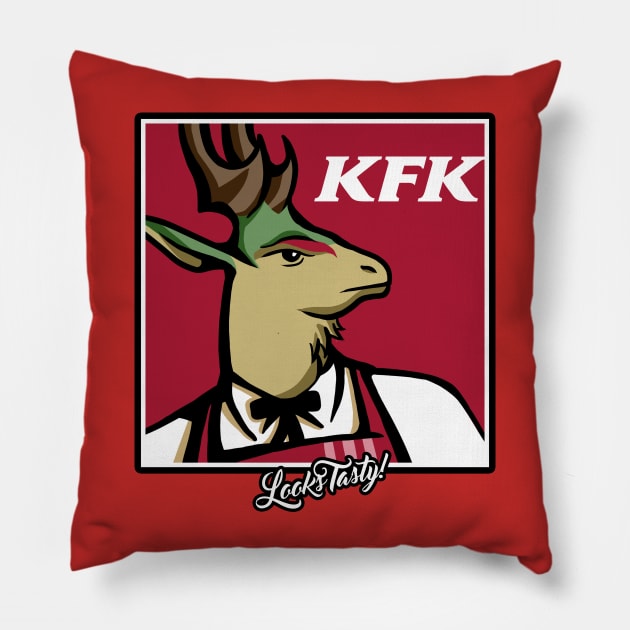 Kentucky Fried Kelbi Pillow by Zebnoiser