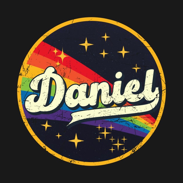 Daniel // Rainbow In Space Vintage Grunge-Style by LMW Art