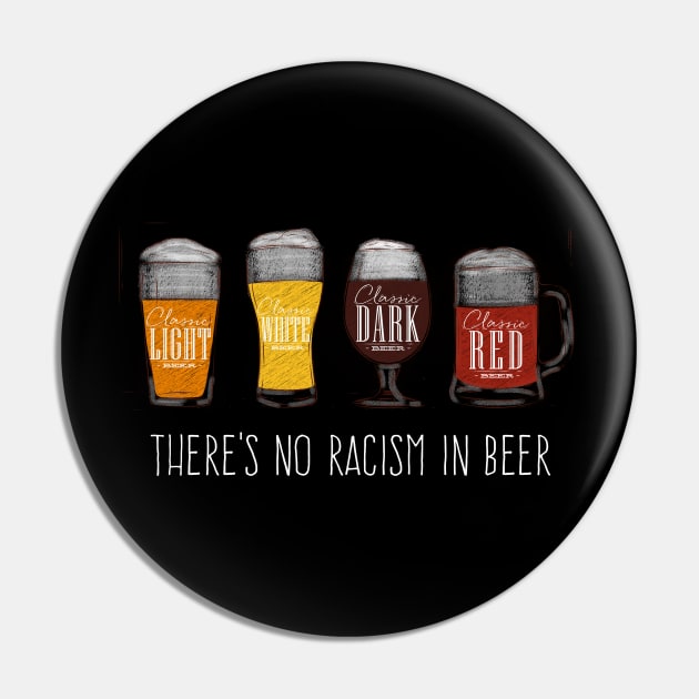 There's No Racism in Beer | Hop | Brew | Ale | IPA | Gift Pin by MerchMadness