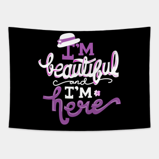 Color Purple I'm Beautiful and I'm Here Tapestry