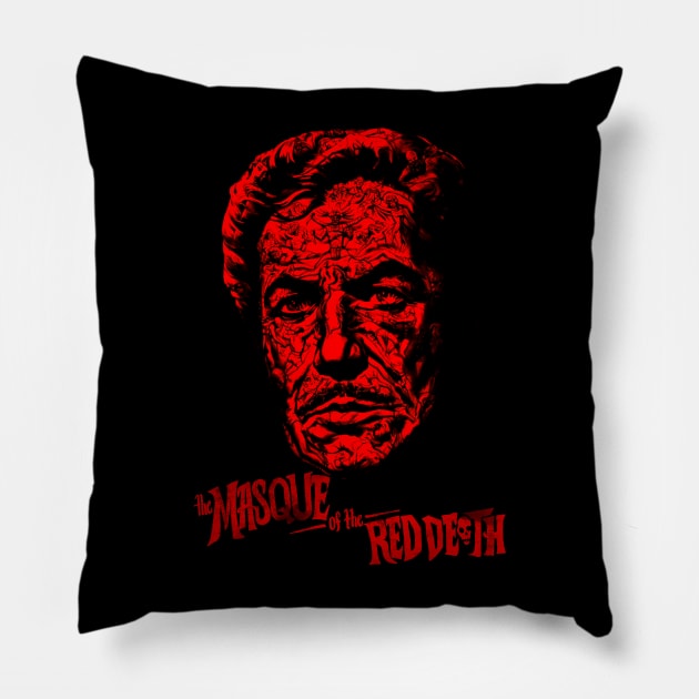 Poe's The Masque Of The Red Death Pillow by HellwoodOutfitters