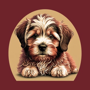 A Redish Brown Havanese Dog Cartoon T-Shirt