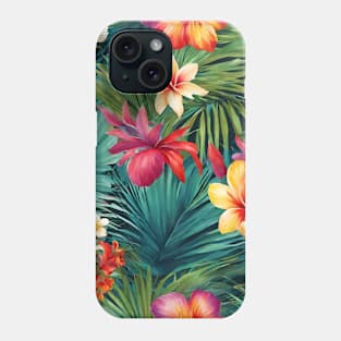 AI generated tropical flowers Phone Case