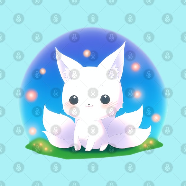 White Ninetails Fox by SDAIUser