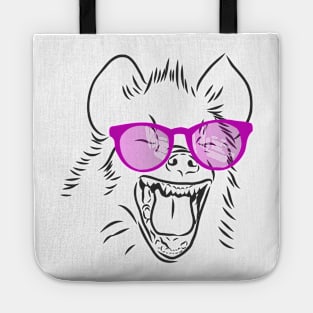 laughing hyena with rainbow glasses Tote