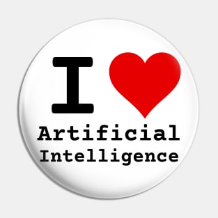 I Love Artificial Intelligence | Stylized Heart Logo Black Pin