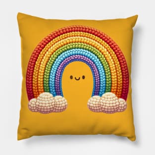 Cute rainbow made from crocheting Pillow