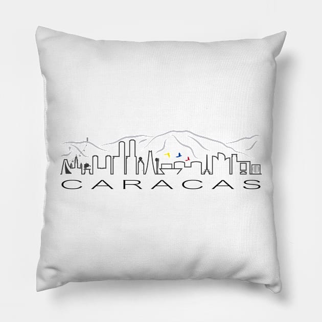 Caracas skyline Pillow by MIMOgoShopping