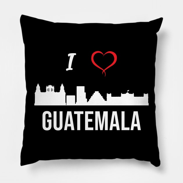 I love Guatemala City Skyline Guatemala Central America Pillow by alltheprints