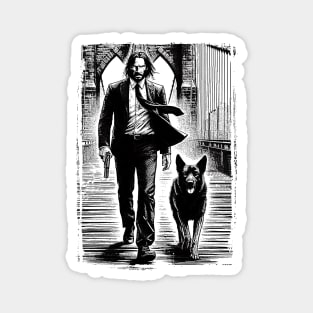 John Wick-Bridge-Vintage-Retro Magnet