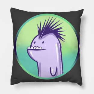 punk. funny monster with big teeth Pillow