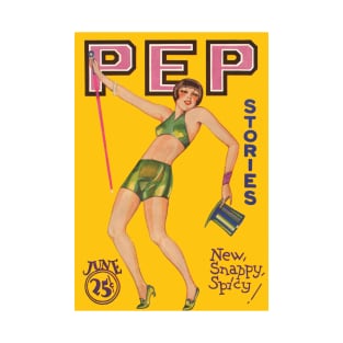 1920s Sexy Flapper - Pep Stories Magazine Cover Design T-Shirt