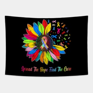 Fight Cancer In All Color Ribbon Spread The  Find a Cure Tapestry
