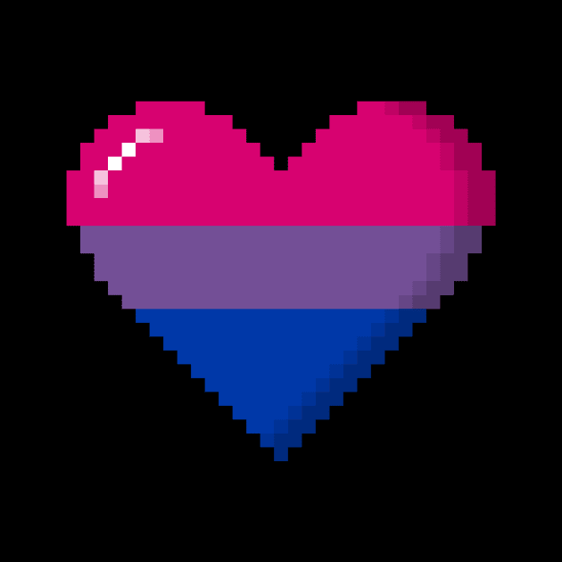 Bisexual Pride Pixel Heart by wheedesign