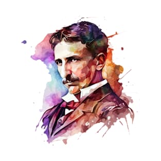 NIKOLA TESLA WATER COLOR PORTRAIT T-Shirt