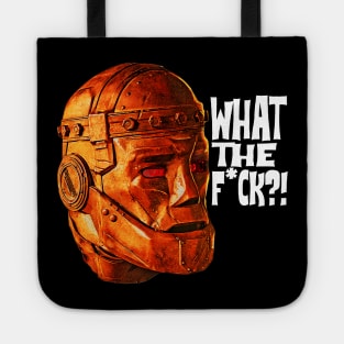 WTF Robot Man White Text Tote