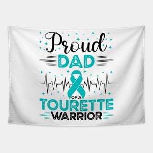 Proud Dad Of A Tourette Warrior Tourette Syndrome Awareness Tapestry