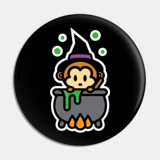 Monkey Witch Halloween Bambu Brand Momo Boiling Pot Pin