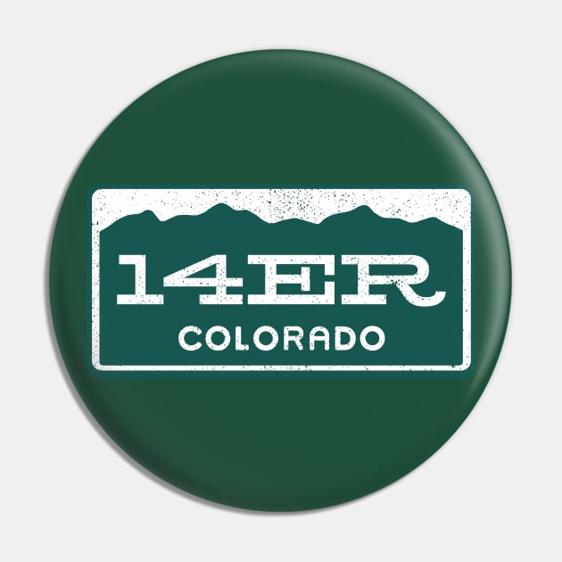 Colorado 14er License Plate Pin by Draft Horse Studio