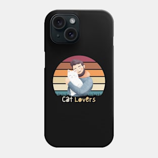 cat lovers man retro Phone Case