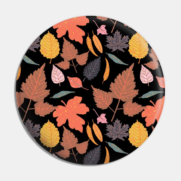 Leaves on Black Pin by MollyFergusonArt