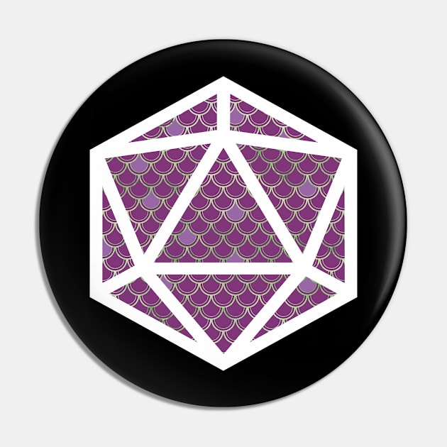 D20 Decal Badge - Scales Purple Pin by aaallsmiles