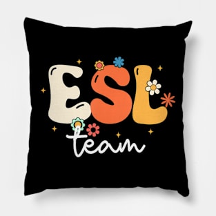 Groovy Esl Girls Boys Teacher Cute Team Esl Squad Pillow