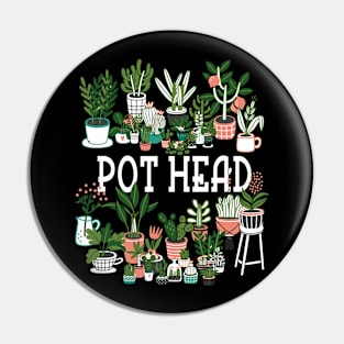 Plant Lover and Gardener Pot Head Succulent Pin