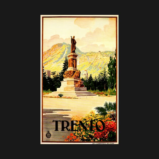 TRENTO Monument of Dante ITALY ENIT Poster Art Vintage Italian Travel by vintageposters