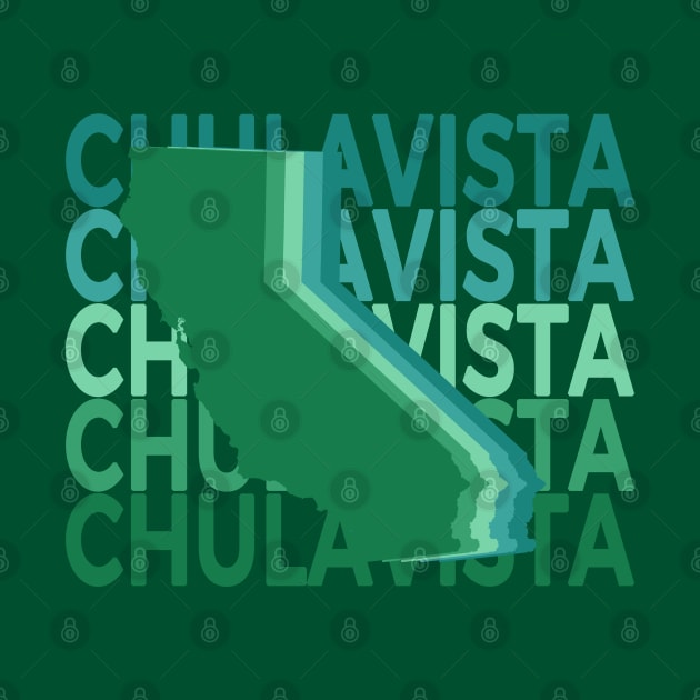 Chula Vista California Green Repeat by easytees