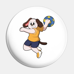 Dog as Handball player with Handball Pin