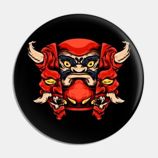 Daruma And Oni Mask Pin