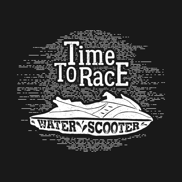 Time to Race, Water Scooter, White Design by ArtStellar