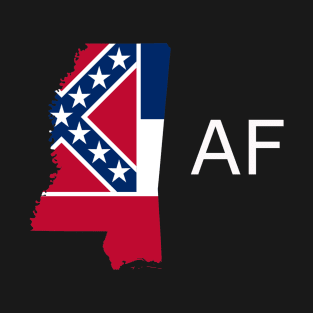 Mississippi Flag State Outline AF (white) T-Shirt