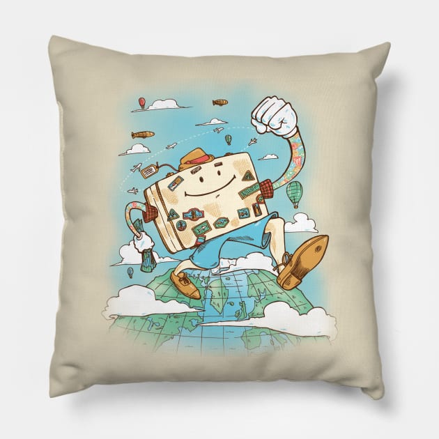 Mr Globetrotter Pillow by nickv47