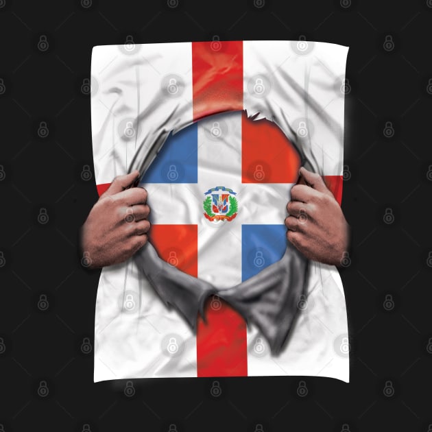 Dominican Republic Flag English Flag Ripped Open - Gift for Dominican From Dominican Republic by Country Flags