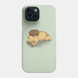 A Baby Capybara and a Puppy Phone Case